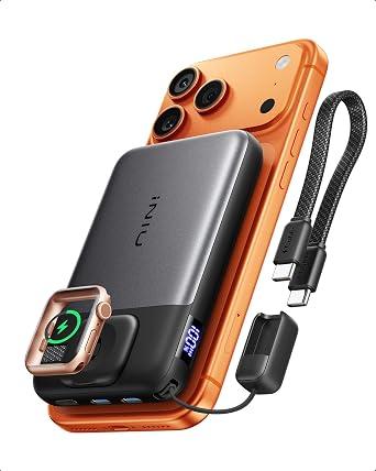INIU for MagSafe Qi2.2 Portable Charger (10,000mAh/25W Magnetic Wireless/45W Wired/Apple Watch Charging)