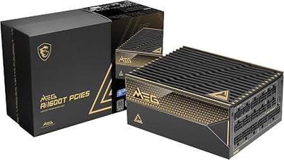 MSI MEG Ai1600T PCIE5 (1600W/80+ Titanium/GPU Safeguard+ Protection/Flagship Workstation and Multi-GPU Tier)