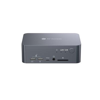 AV Access KVM Switch Dock (2 Computers / 2 Monitors / Dual 4K@60Hz / USB-C 60W PD / EDID Emulation / 1G Ethernet / SD Card Slot)