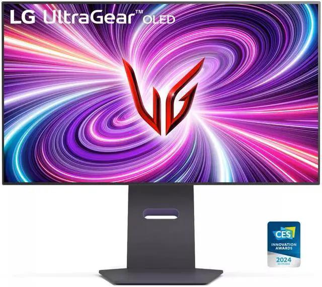 LG 32GS95UE-B 32 inch UltraGear OLED gaming monitor, front view