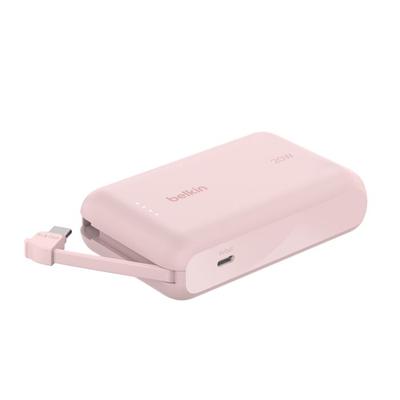 Belkin BoostCharge Power Bank 10K with Integrated Cable (10,000mAh/20W/Built-In USB-C Cable/Pass-Through Charging)