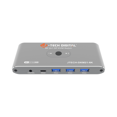 J-Tech Digital JTECH-DKM21-8K (DisplayPort / 2 Computers / 8K@60Hz / 4 USB 3.0 Ports)