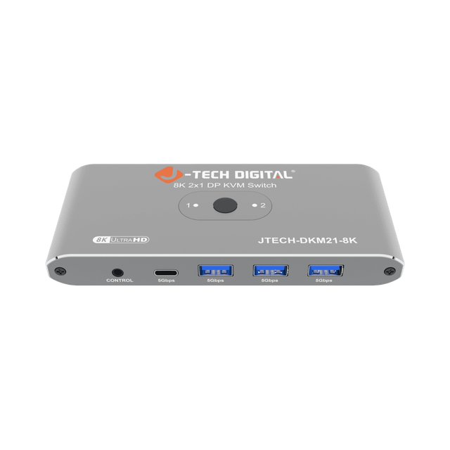 J-Tech Digital DKM21 8K DisplayPort 1.4 KVM Switch