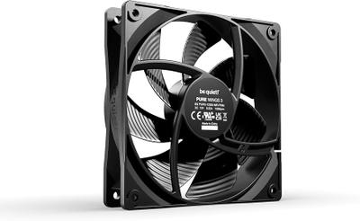 be quiet! Pure Wings 3 120mm PWM (120mm/49.9 CFM/1.6 mmH2O Static Pressure/1600 RPM Max/25.5 dBA/Rifle Bearing/No RGB/PWM)