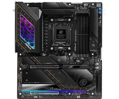 ASRock X870E Taichi (AM5/AMD X870E/EATX/24+2+1 Phase 110A SPS VRM/Six M.2 Slots/Wi-Fi 7)