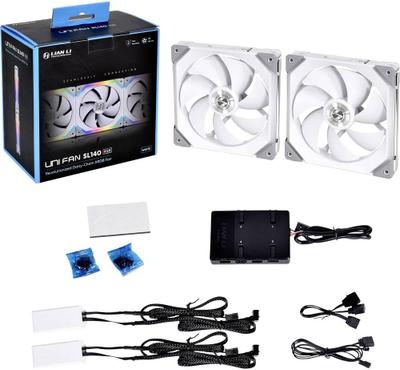 Lian Li UNI FAN SL140 (140mm/68.9 CFM/1.8 mmH2O Static Pressure/1600 RPM Max/24.6 dBA/Fluid Dynamic Bearing/ARGB/PWM)