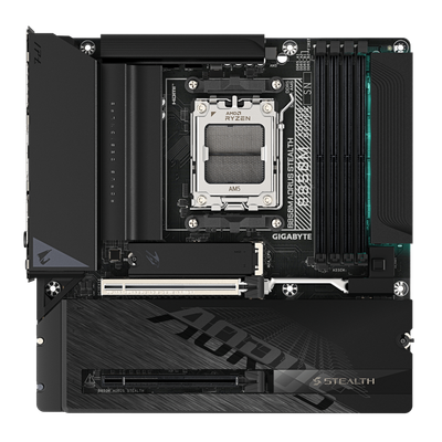 Gigabyte B850M AORUS STEALTH (AM5/AMD B850/Micro-ATX/Reverse-Connector Design/DDR5 OC/PCIe 5.0/WiFi 7)