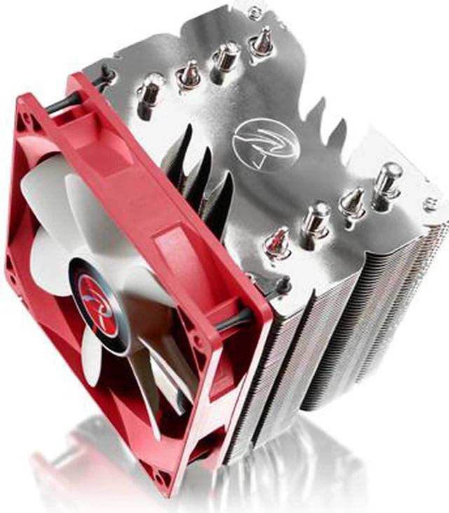 Raijintek Themis Evo single-tower CPU air cooler with red 120mm fan
