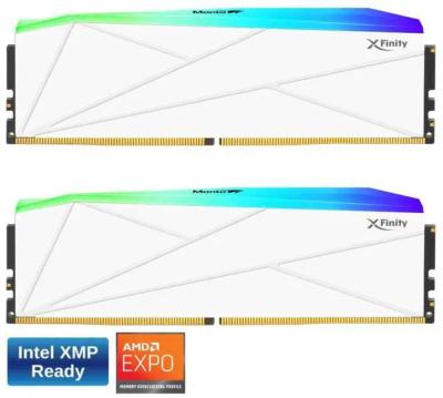 V-Color Manta XFinity RGB TMXFL6460832WWK (128GB 2x64GB Kit/DDR5 6000MHz/CL32/RGB White/Intel XMP 3.0 + AMD EXPO)