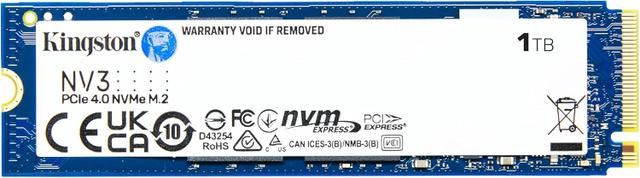 Kingston NV3 1TB M.2 2280 NVMe SSD PCIe 4.0 Gen 4x4
