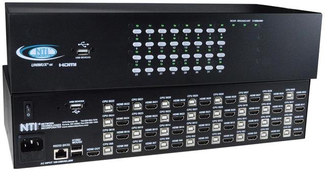 NTI UNIMUX-HD4K18GB-32 32-port 4K 18Gbps HDMI USB KVM switch