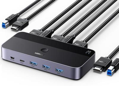 UGREEN HDMI KVM Switch (1 Monitor, 2 Computers, 4K@60Hz, Aluminum)