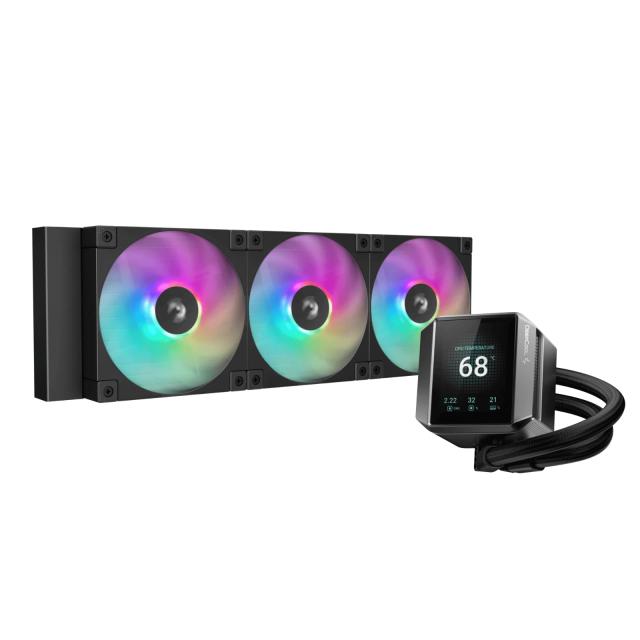 DeepCool Mystique 360 ARGB AIO liquid CPU cooler with LCD screen