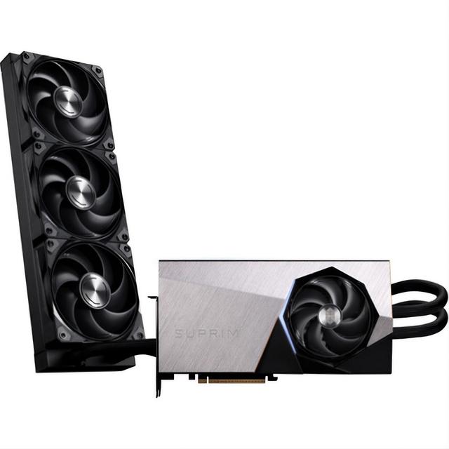MSI Suprim Liquid SOC GeForce RTX 5090 liquid-cooled graphics card with radiator