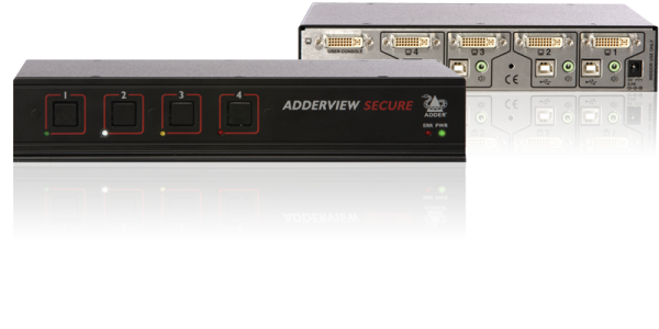 Adder AVSD1004 Secure 4-Port USB DVI-I KVM Switch (EAL4+)