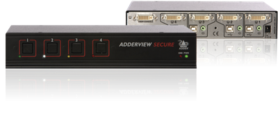 Adder AVSD1004 Secure 4-Port USB DVI-I KVM Switch (EAL4+)