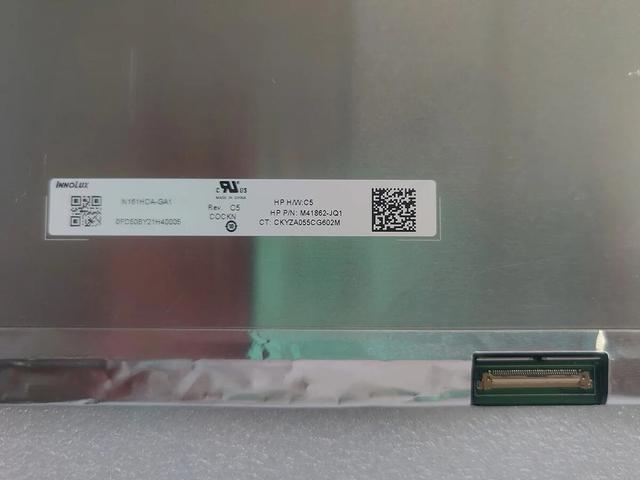 Innolux N161HCA-GA1 16.1-inch FHD laptop LCD panel label close-up