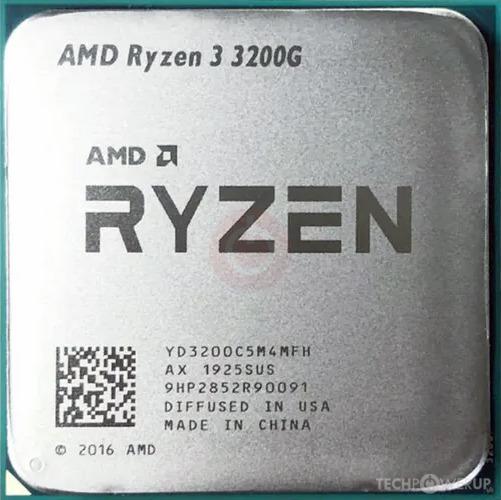 AMD Ryzen 3 3200G with Radeon Vega 8 Graphics processor chip photo
