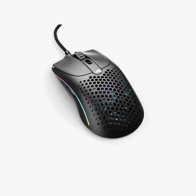 Glorious Model O 2 Wired honeycomb gaming mouse in matte black with braided cable