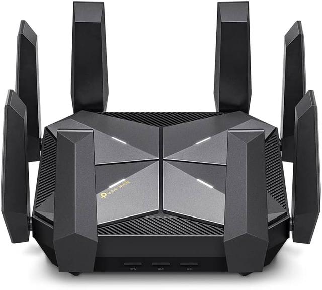 TP-Link Archer AXE300 quad-band WiFi 6E router with eight antennas
