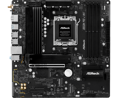 ASRock B850M Pro-A WiFi (AM5/AMD B850/mATX/8+2+1 Phase Dr.MOS VRM/Wi-Fi 6E)