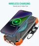 LRSA 40000mAh Solar Power Bank with Wireless Charging (Hand-Crank Self Charging/Dual Flashlight/USB-C Fast Input-Output/Compatible with Phone, Tablet, Camping Gear)