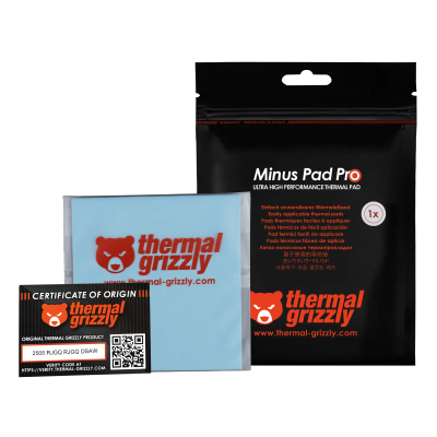 Thermal Grizzly Minus Pad Pro (Silicone-Based Pad/Non-Conductive/6.0 W/mK/Ultra-Soft Conforming Pad)