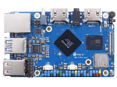 Orange Pi 5 Pro (Single-Board Computer/Rockchip RK3588S/Octa-Core Cortex-A76+A55/Up to 16GB LPDDR5/6 TOPS NPU/PoE+ Gigabit)