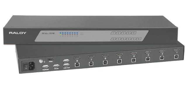 Raloy RSA-4K 8-port HDMI 4K rack-mount KVM switch