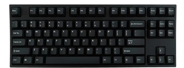 Leopold FC750R TKL 87-key mechanical keyboard in black with grey PBT keycaps