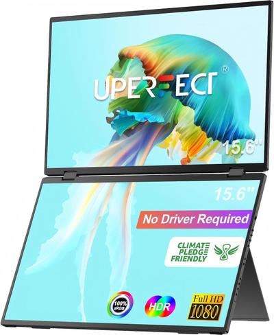 UPERFECT UStation Delta (Dual 15.6-Inch 1080p Folding Portable IPS/60Hz/USB-C/Built-In Stand)