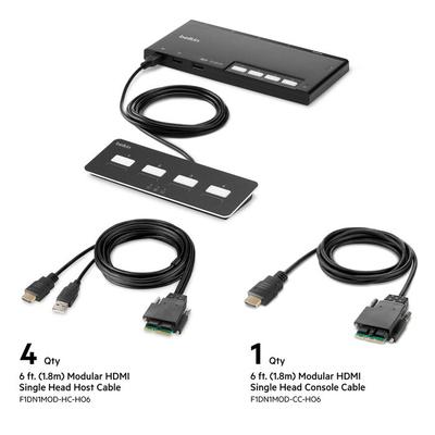 Belkin 4-Port Single Head HDMI Modular Secure KVM Switch, PP4.0 w/ Remote (F1DN104MOD-HH-4 / $757.99)