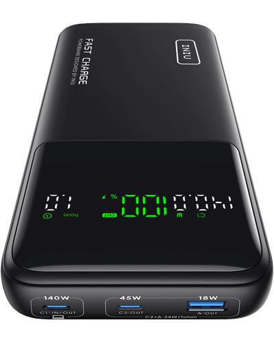 INIU Power Bank (27,000mAh/140W Max Output/3-Output Fast Charging/Smart LED Display/USB-C PD/Laptop Charging)