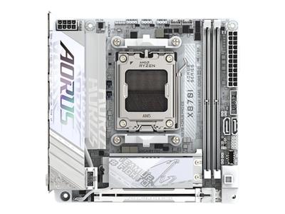 Gigabyte X870I AORUS PRO ICE (AM5/AMD X870/Mini-ITX/8+2+1 Power Stages/USB4/White Aesthetic)