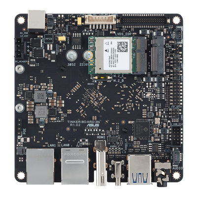 ASUS Tinker Board 3N (Single-Board Computer/Rockchip RK3568 Quad-Core Cortex-A55/LPDDR4X/Dual LAN/PoE PD/M.2 Expansion)