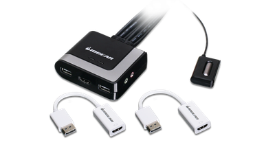 IOGEAR GCS62HDPKIT 2-Port HDMI and DisplayPort Cable KVM Kit