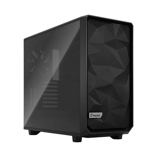 Fractal Design Meshify 2 Black mid-tower ATX PC case with light tempered glass side panel