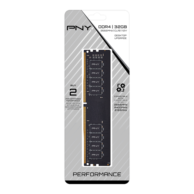 PNY Performance 32GB (2x16GB) DDR4 2666MHz Desktop Memory Kit MD32GK2D42666-TB
