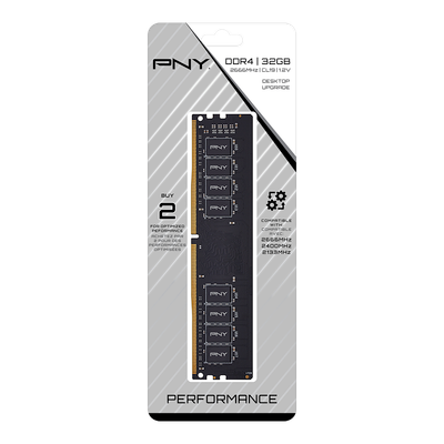 PNY Performance MD32GK2D42666 (32GB 2x16GB Kit/DDR4 2666MHz/CL19/No RGB Green/Non-ECC)