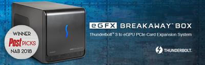 Sonnet eGFX Breakaway Box 350 (Thunderbolt 3 / 350W PSU / Single-Slot GPU / Ultra-Low-Noise Fan / Compact)