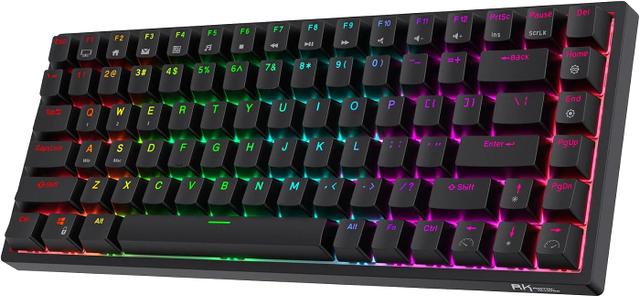 Royal Kludge RK84 84-key hot-swappable wireless mechanical keyboard in black with RGB backlighting