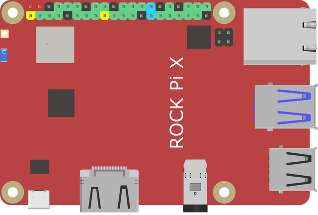 Radxa ROCK Pi X x86 single board computer, official product photo