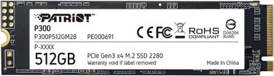 Patriot P300 (PCIe 3.0 NVMe/2,100 MB/s Read/1,650 MB/s Write/Rock-Bottom Budget NVMe)