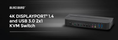 Monoprice Blackbird 4K60 2x1 KVM Switch (DisplayPort 1.4, USB 3.0)