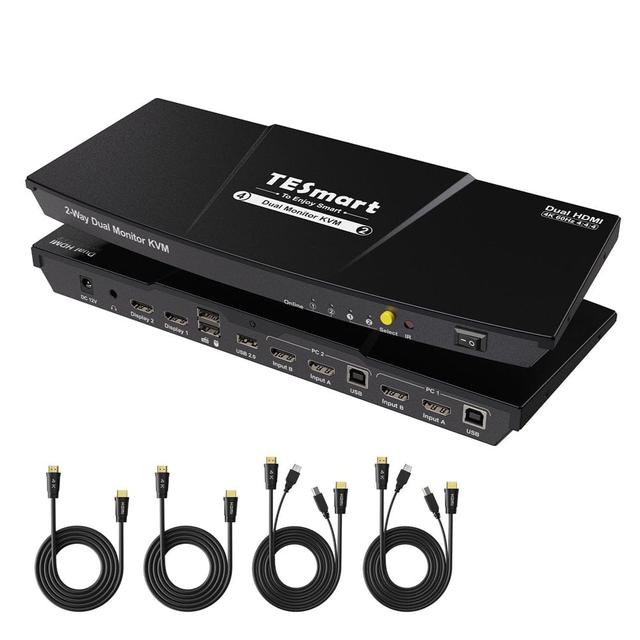 TESmart HKS202-E23 2-Port HDMI KVM Switch with EDID