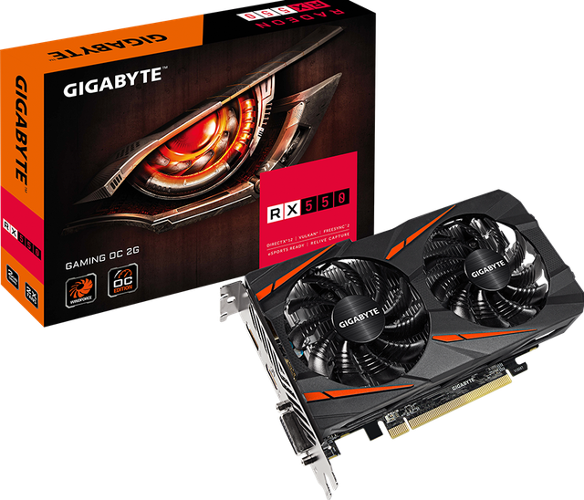 Gigabyte Radeon RX 550 Gaming OC 2G graphics card