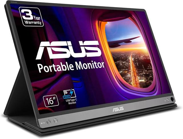 ASUS ZenScreen MB16AC 15.6-inch USB-C portable monitor with foldable smart case