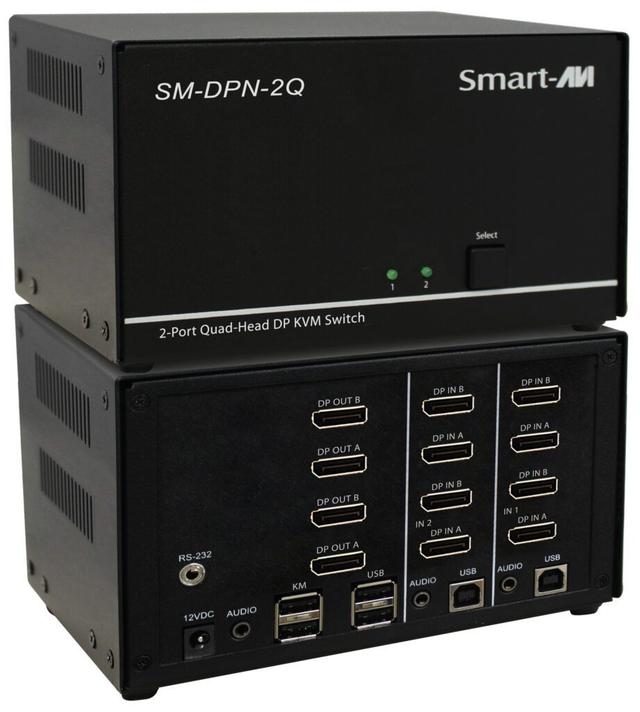 SmartAVI SM-DPN-2Q-S 2-Port Quad DisplayPort KVM Switch
