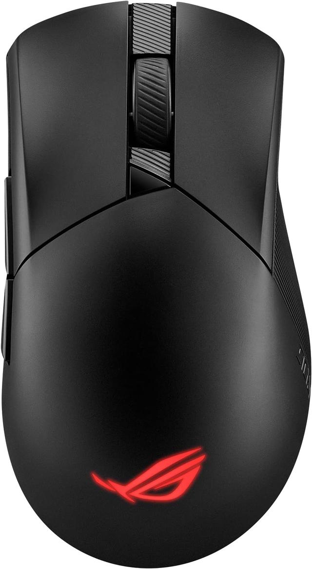ASUS ROG Gladius III Wireless AimPoint gaming mouse in black, top-down view