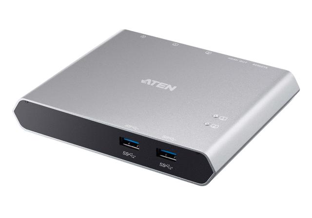 ATEN US3310 2-port USB-C KVM dock switch with power pass-through